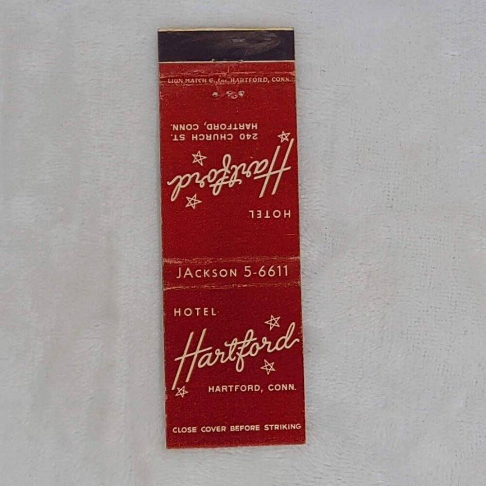 Front Strike Matchbook Cover Hotel Hartford Hartford CT Connecticut - Picture 4 of 5
